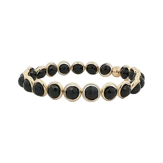 Faceted Onyx Mini Gemstone Bead Bracelet (website only)