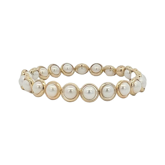 Shell Pearl Mini Gemstone Bead Bracelet (website only)