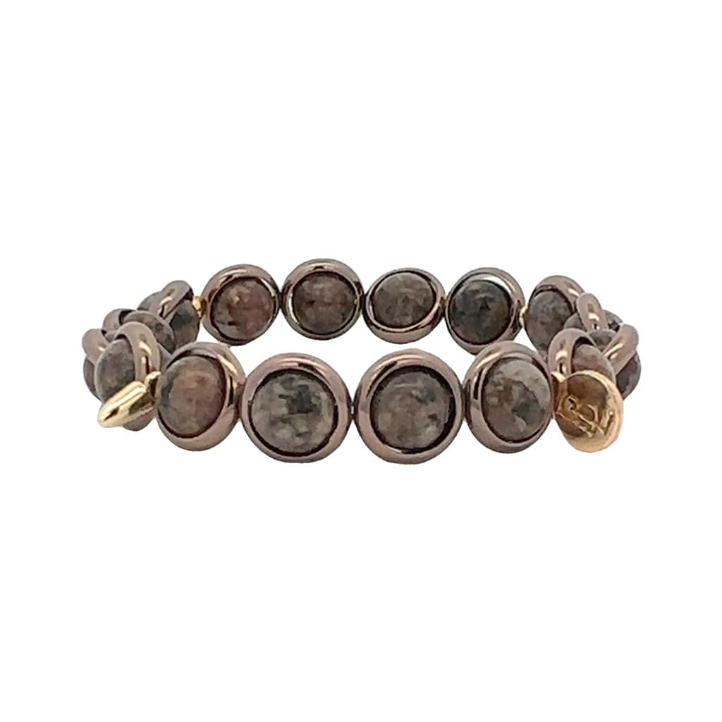 M Brown Jasper Gemstone Bead Bracelet