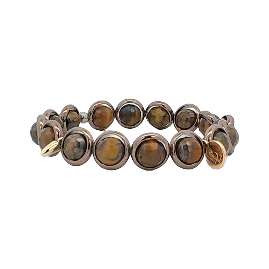 M Mystic Tiger Eye Gemstone Bead Bracelet