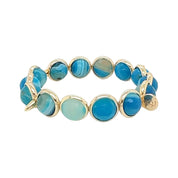 BRETT LAUREN Bracelets Deep Blue Agate Gemstone Bead Bracelet