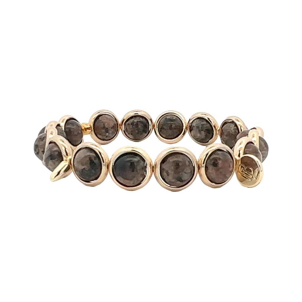 M Brown Jasper Gemstone Bead Bracelet