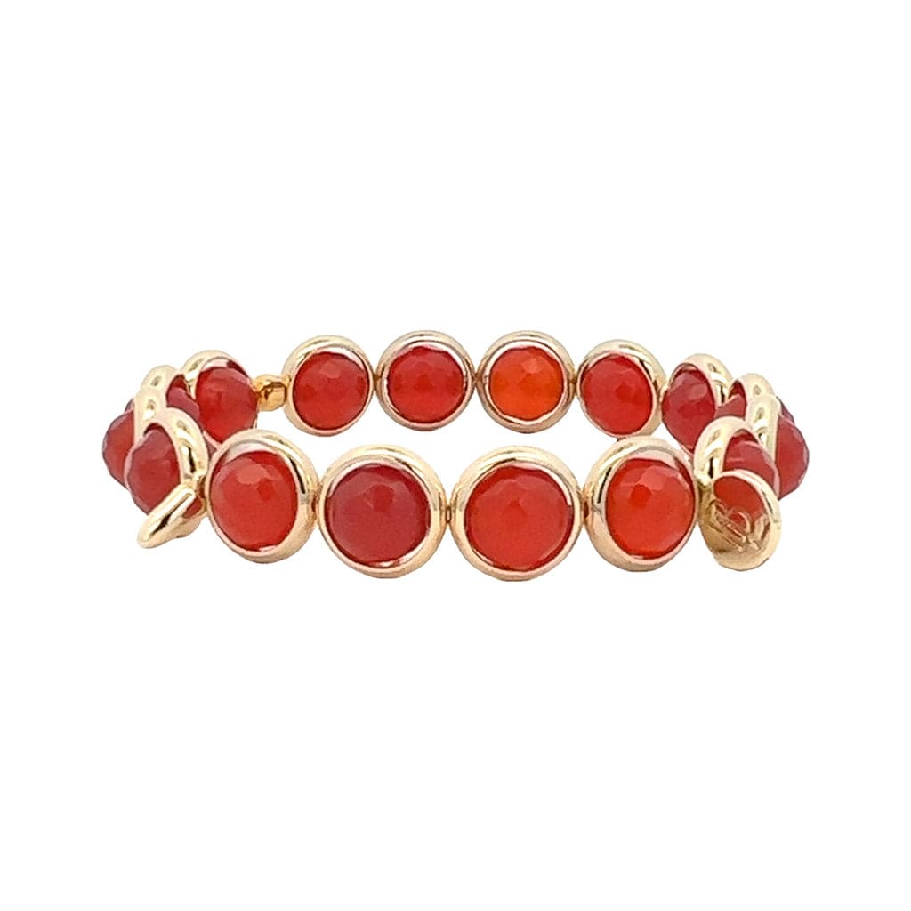 M Carnelian Gemstone Bead Bracelet