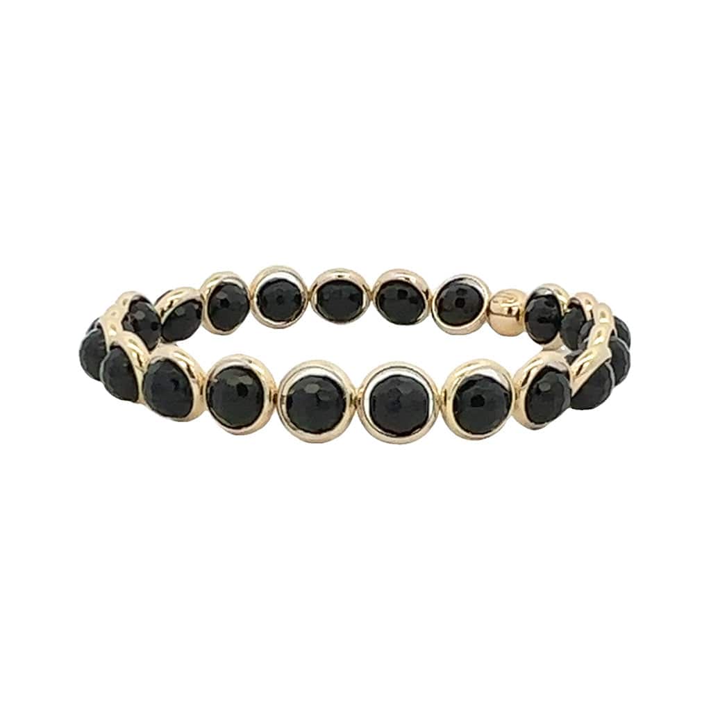 BRETT LAUREN BRACELETS Gold / S/M Faceted Onyx Mini Gemstone Bead Bracelet (website only)