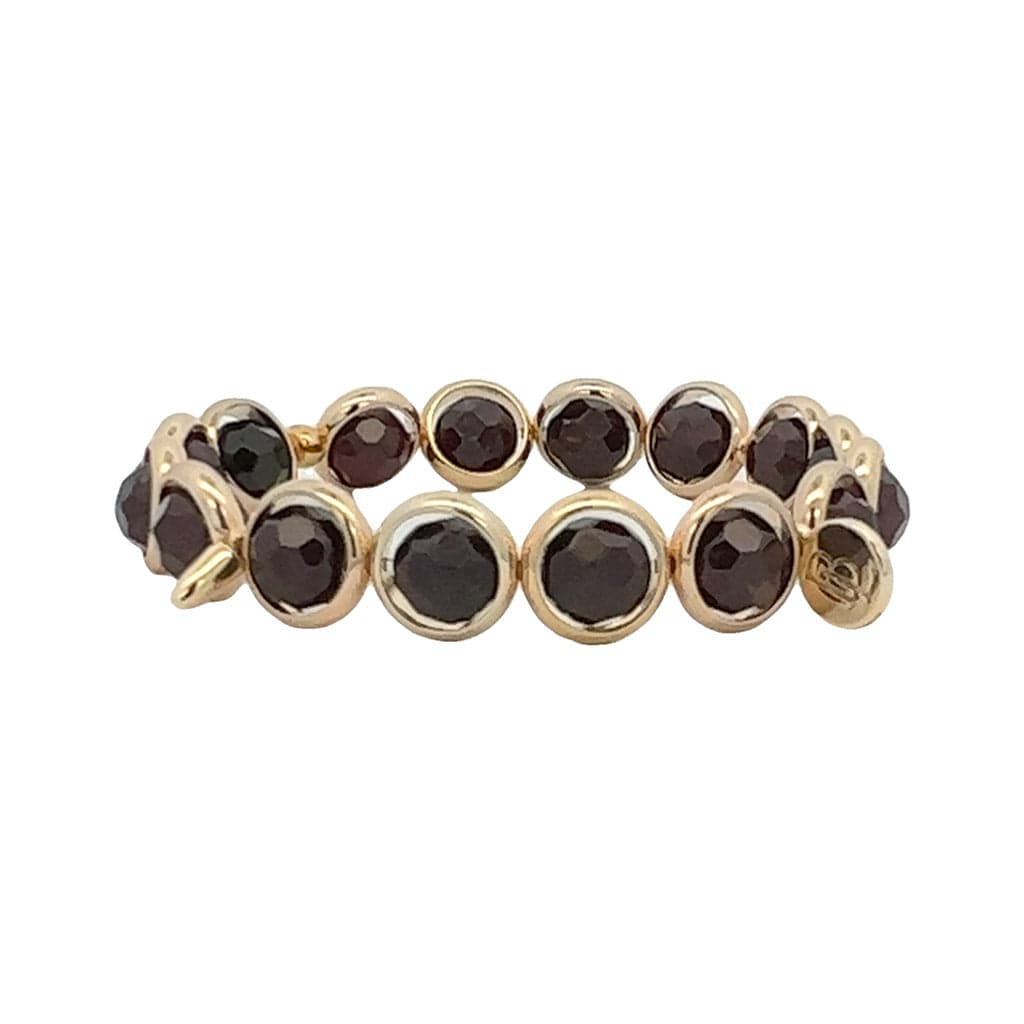 M Garnet Gemstone Bead Bracelet