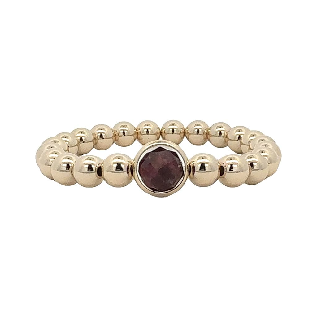 M Garnet Jade Single Gemstone Bead Bracelet