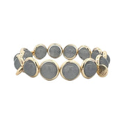 BRETT LAUREN Bracelets Gold / S/M Grey Agate Gemstone Bead Bracelet