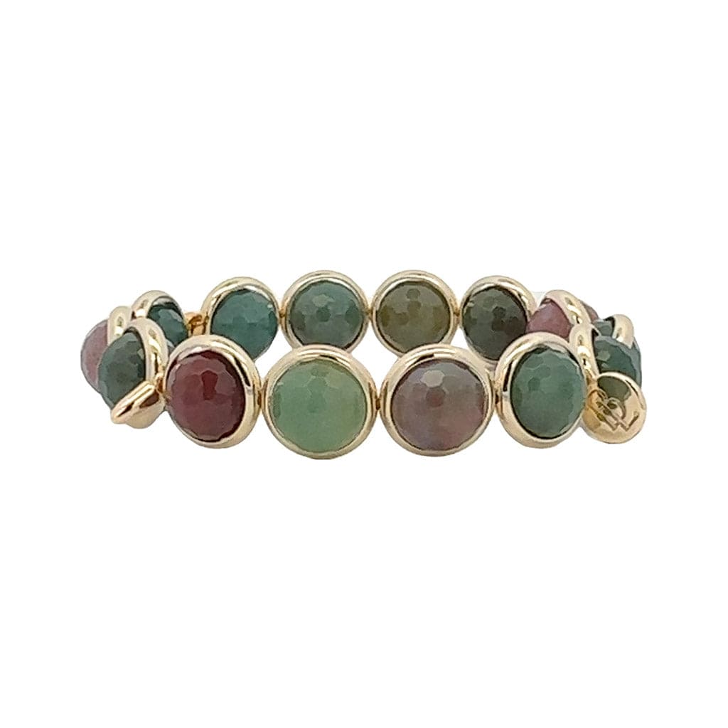 M Indian Agate Gemstone Bead Bracelet