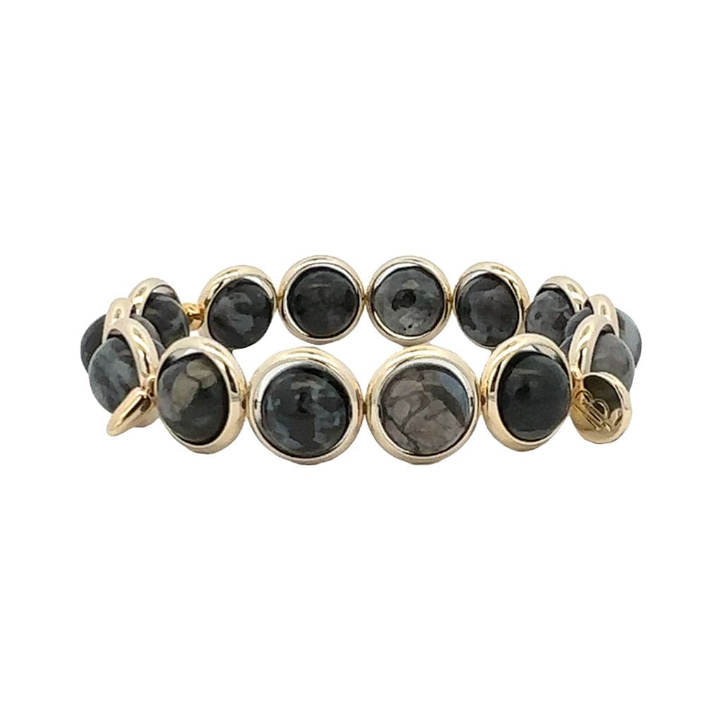 M Indigo Gabbro Gemstone Bead Bracelet