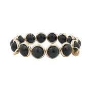 BRETT LAUREN Bracelets Gold / S/M Inky Jade Gemstone Bead Bracelet