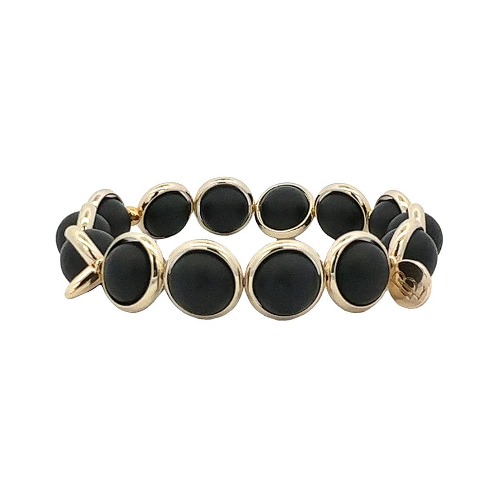 BRETT LAUREN Bracelets Gold / S/M Matte Onyx Gemstone Bead Bracelet