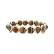 BRETT LAUREN Bracelets Gold / S/M Mystic Tiger Eye Gemstone Bead Bracelet