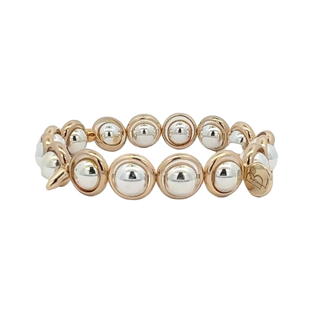 M Natalie Gold and Silver Bead Bracelet