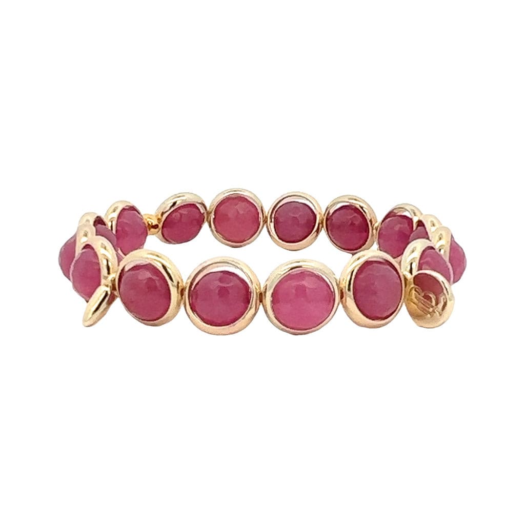 M Raspberry Agate Gemstone Bead Bracelet