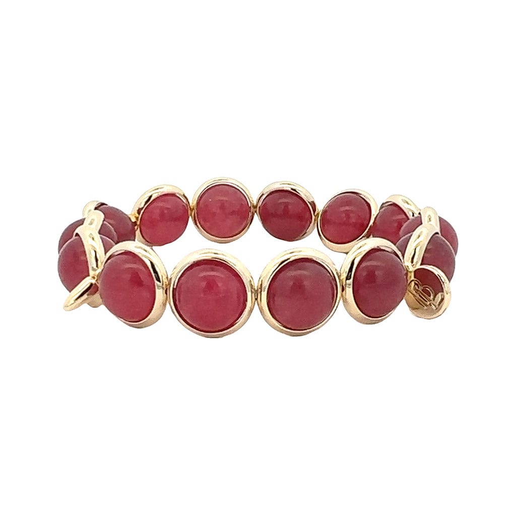 M Red Agate Gemstone Bead Bracelet