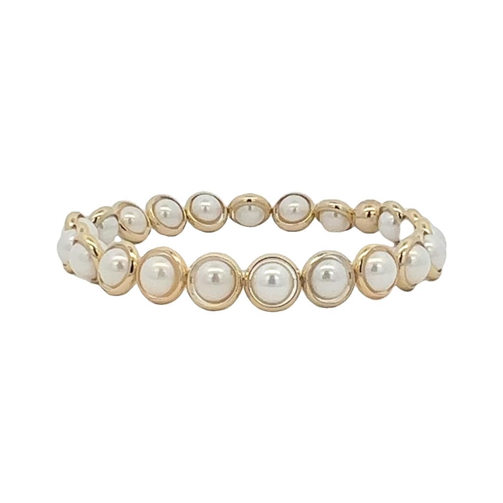 M Shell Pearl Mini Gemstone Bead Bracelet (website only)