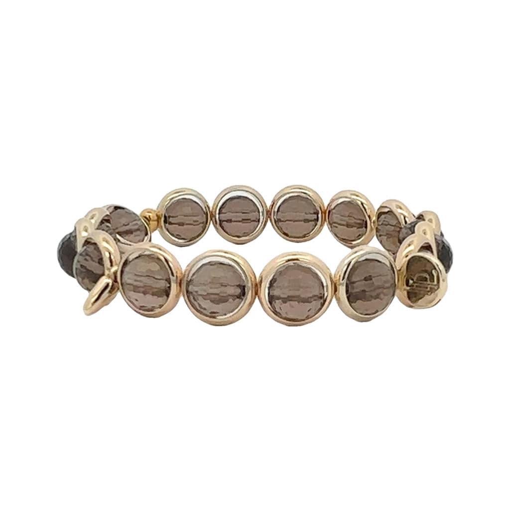 M Smoky Quartz Gemstone Bead Bracelet b