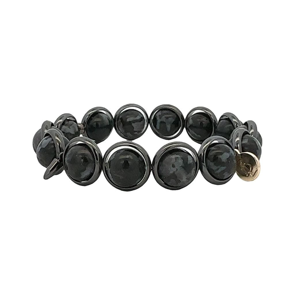 M Indigo Gabbro Gemstone Bead Bracelet