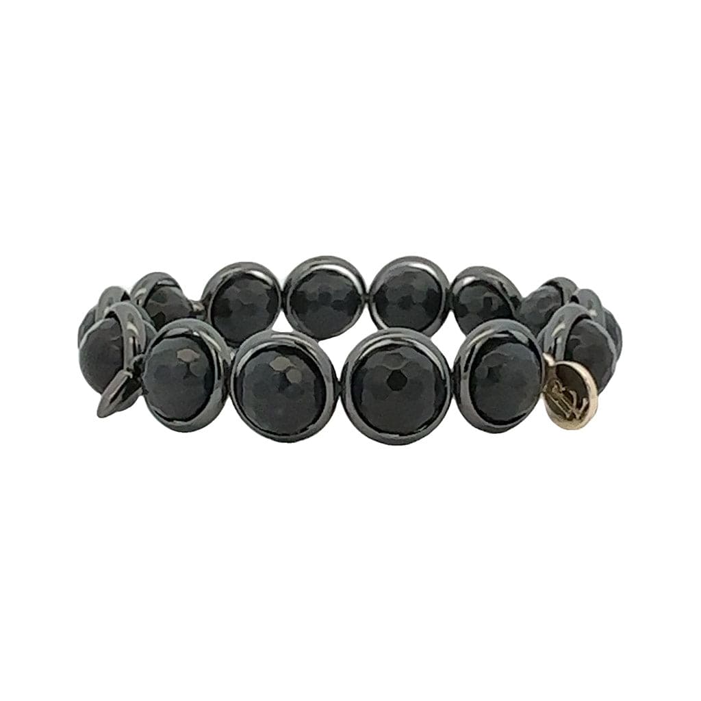 M Inky Jade Gemstone Bead Bracelet