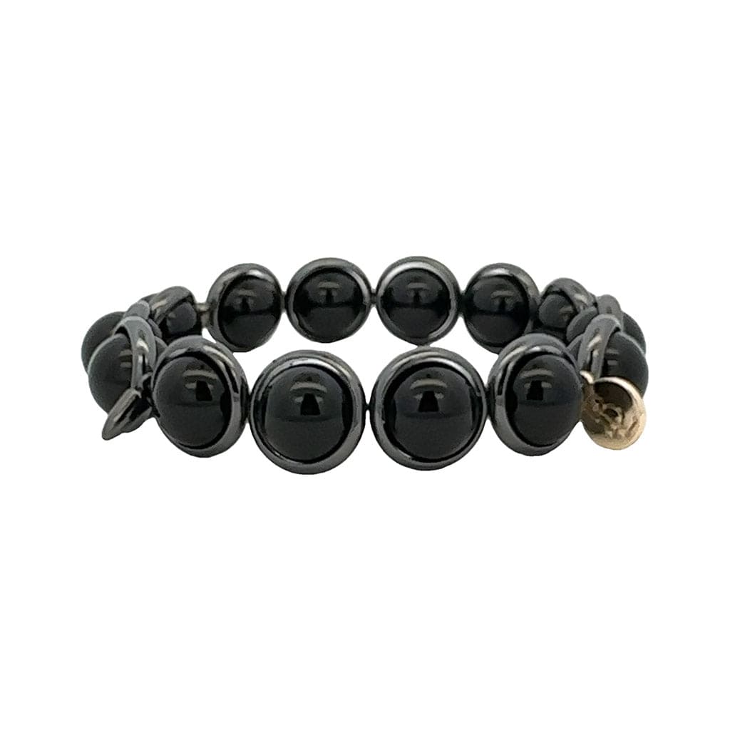 BRETT LAUREN Bracelets Gunmetal / S/M Onyx Gemstone Bead Bracelet