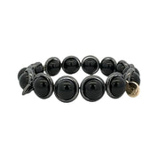 BRETT LAUREN Bracelets Gunmetal / S/M Onyx Gemstone Bead Bracelet