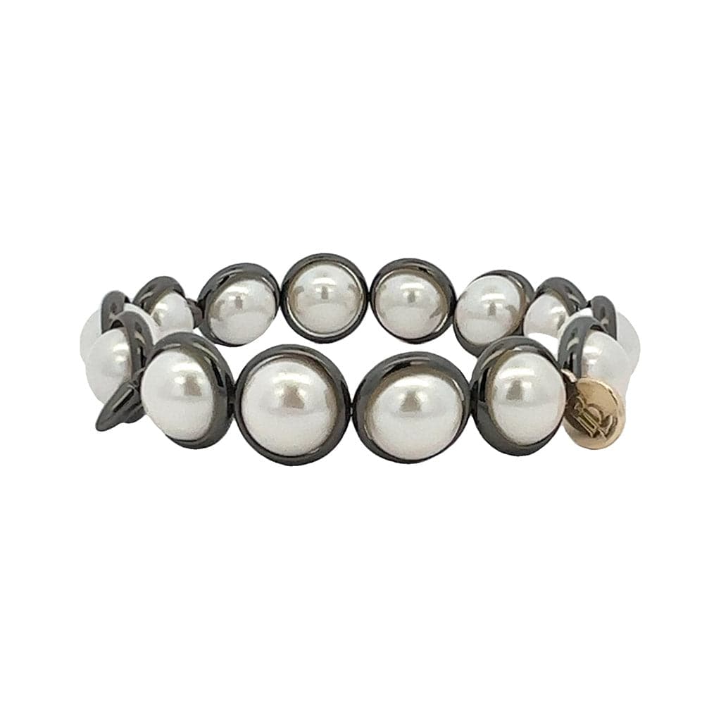 M Shell Pearl Gemstone Bead Bracelet