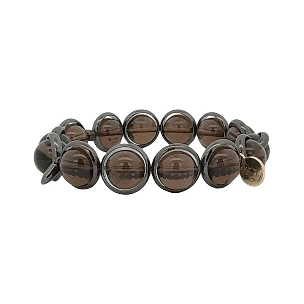 M Smoky Quartz Gemstone Bead Bracelet