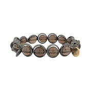 BRETT LAUREN Bracelets Gunmetal / S/M Smoky Quartz Gemstone Bead Bracelet b