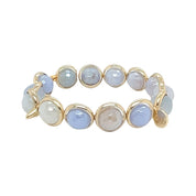 BRETT LAUREN BRACELETS Mystic Peri-blue Agate Gemstone Bead Bracelet