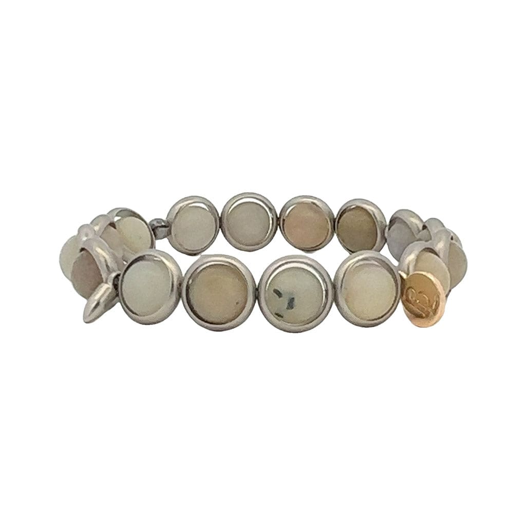 BRETT LAUREN Bracelets Pewter / S/M Calcite Gemstone Bead Bracelet