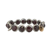 BRETT LAUREN Bracelets Pewter / S/M Garnet Gemstone Bead Bracelet