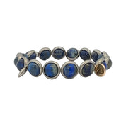 BRETT LAUREN Bracelets Pewter / S/M Lapis Gemstone Bead Bracelet