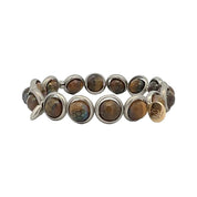 BRETT LAUREN Bracelets Pewter / S/M Mystic Tiger Eye Gemstone Bead Bracelet