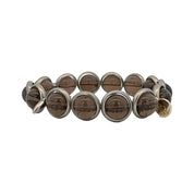 BRETT LAUREN Bracelets Pewter / S/M Smoky Quartz Gemstone Bead Bracelet