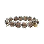 BRETT LAUREN Bracelets Pewter / S/M Smoky Quartz Gemstone Bead Bracelet b