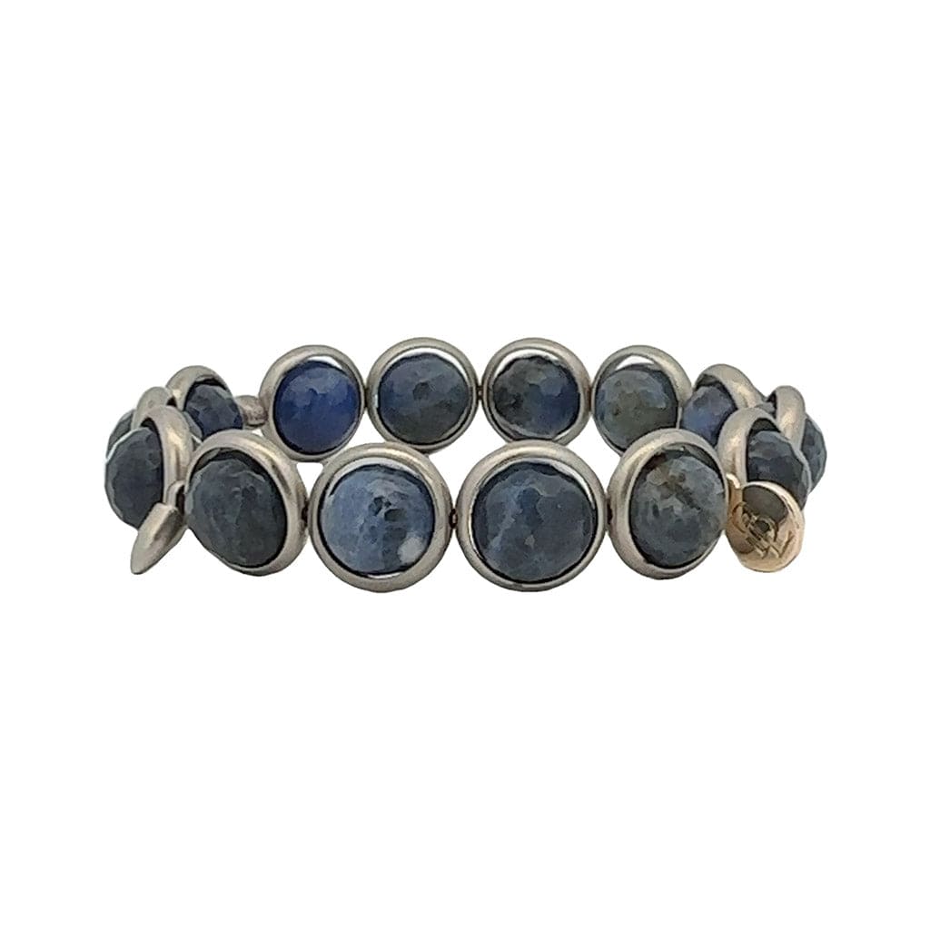 BRETT LAUREN Bracelets Pewter / S/M Sodalite Gemstone Bead Bracelet