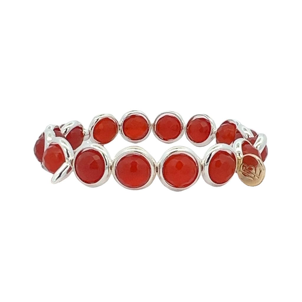  P Carnelian Gemstone Bead Bracelet