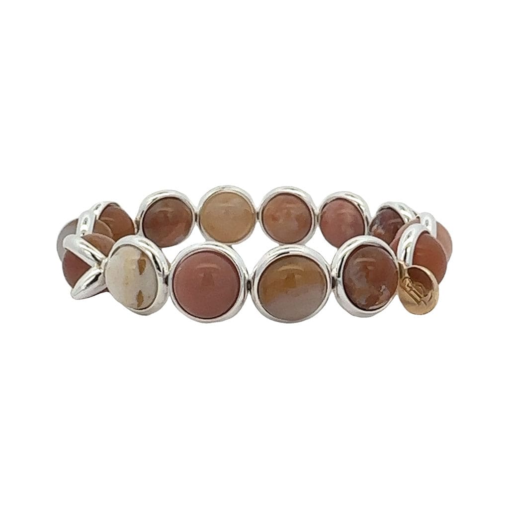 BRETT LAUREN Bracelets Silver / S/M African Petrified Wood Gemstone Bead Bracelet