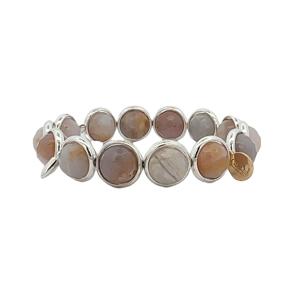 BRETT LAUREN Bracelets Silver / S/M Australian Agate Gemstone Bead Bracelet