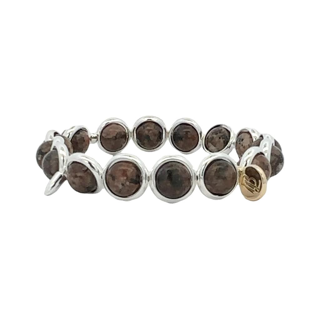 BRETT LAUREN Bracelets Silver / S/M Brown Jasper Gemstone Bead Bracelet