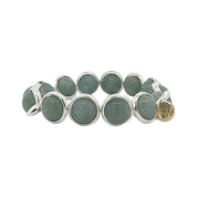 BRETT LAUREN Bracelets Silver / S/M Cloudy Green Jade Gemstone Bead Bracelet