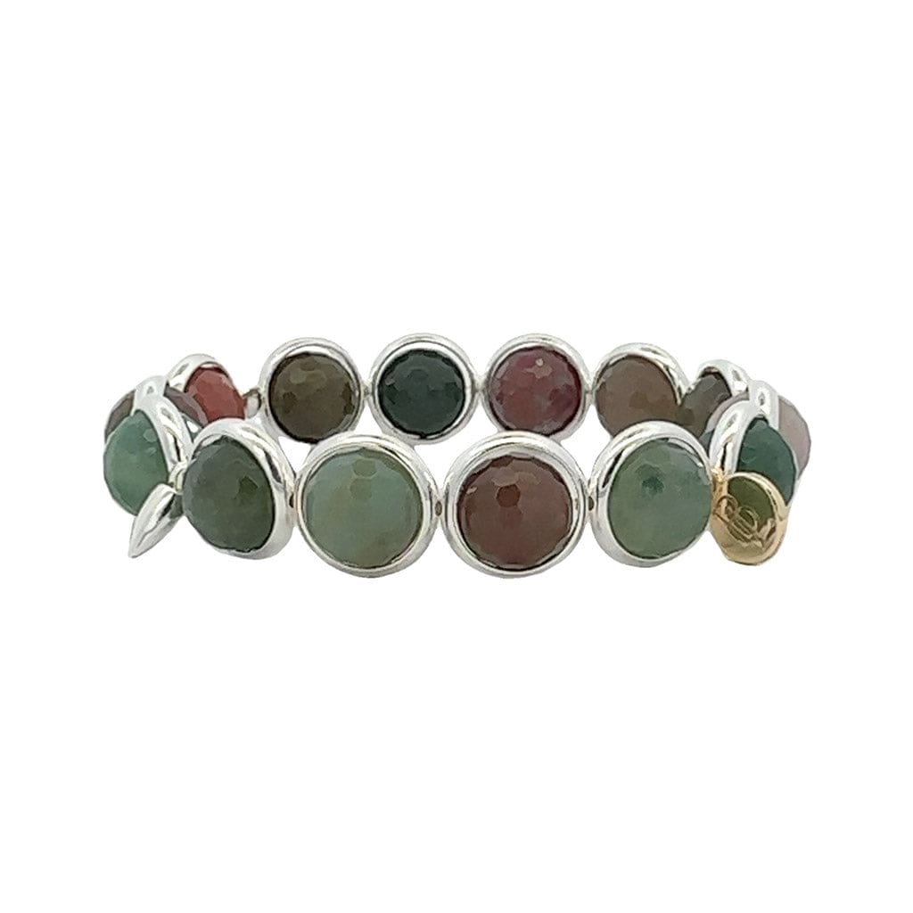 M Indian Agate Gemstone Bead Bracelet