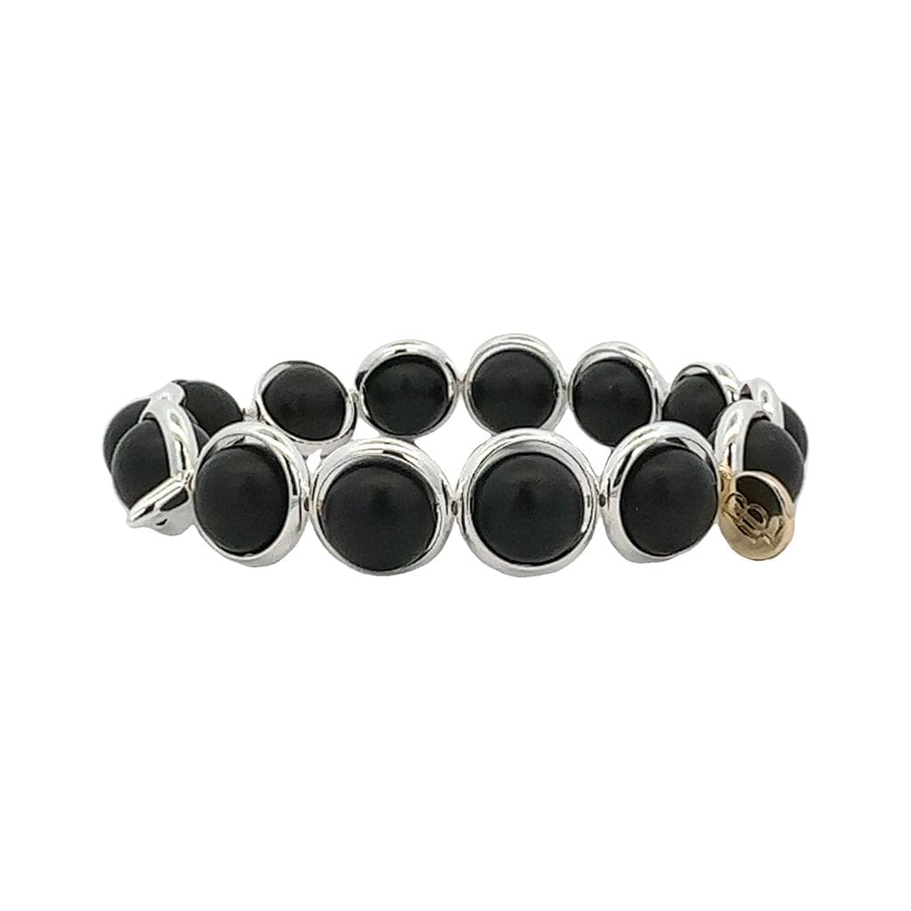 BRETT LAUREN Bracelets Silver / S/M Matte Onyx Gemstone Bead Bracelet