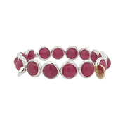 BRETT LAUREN Bracelets Silver / S/M Raspberry Agate Gemstone Bead Bracelet