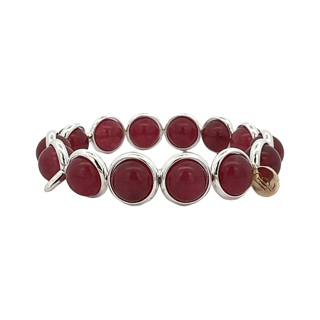 M Red Agate Gemstone Bead Bracelet