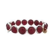 BRETT LAUREN Bracelets Silver / S/M Red Agate Gemstone Bead Bracelet