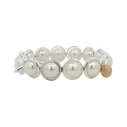 BRETT LAUREN Bracelets Silver / S/M Shell Pearl Gemstone Bead Bracelet