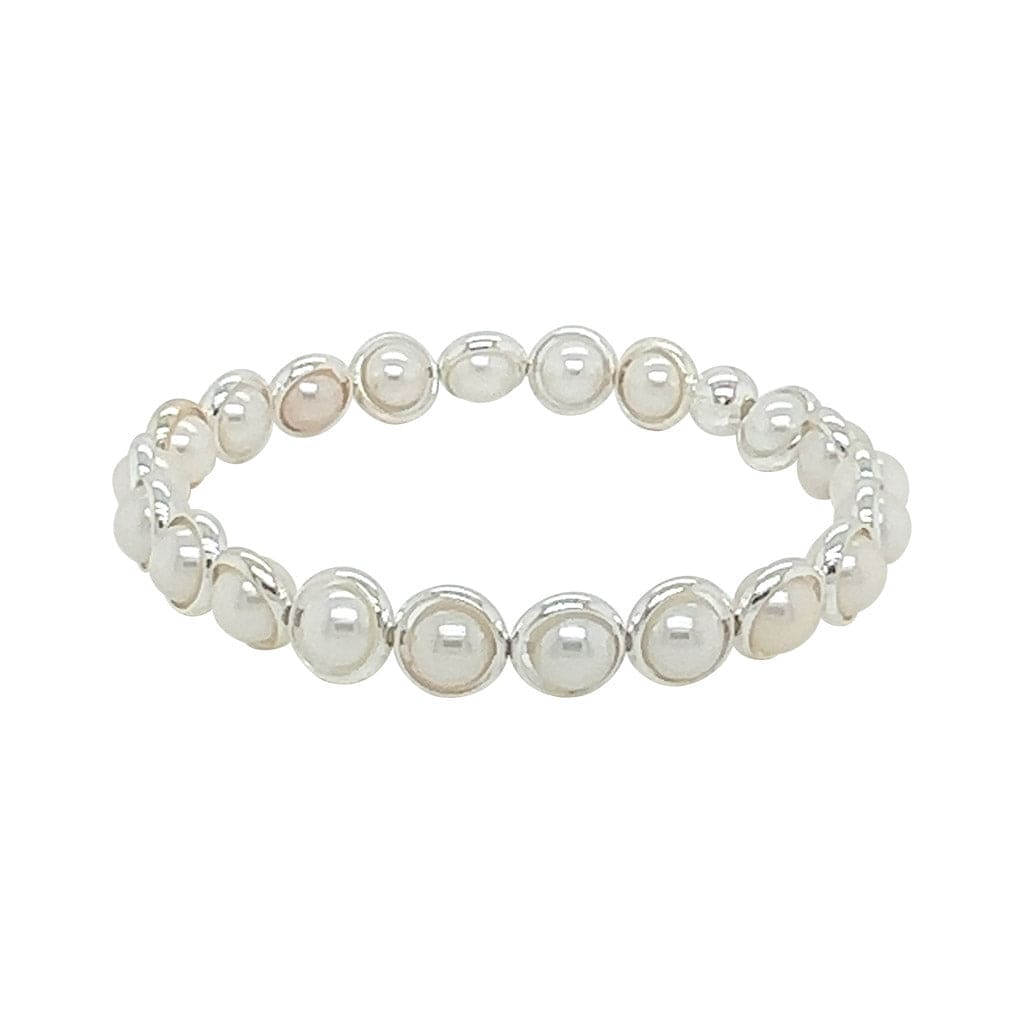 M Shell Pearl Mini Gemstone Bead Bracelet (website only)