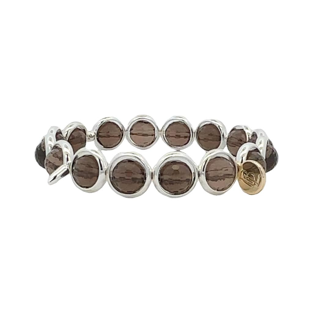 BRETT LAUREN Bracelets Silver / S/M Smoky Quartz Gemstone Bead Bracelet b